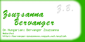 zsuzsanna bervanger business card